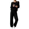 Women's Cutout Off-the-Shoulder Long Sleeve Knit Two-Piece Set for Casual Wear