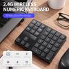 Skyeen Mini Numeric Keypad, 35-Key 2.4G Wireless Ultra-Slim Portable Keyboard with Screen Display, Indicator Lights, Built-in Rechargeable Battery,