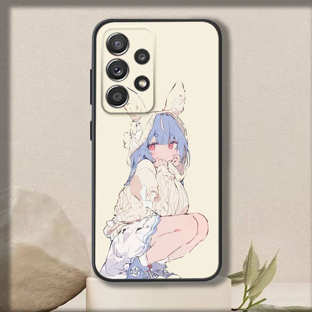 U-Usada Anime P-Pekoras Phone Case For Samsung S 25,24,23,22,30,21,10,9,Ultra,Plus,Lite,FE,4,5 G Soft Black Case