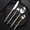 Утолщенная нержавеющая сталь квадратная ручка столовые приборы матовая посуда столовый нож вилка для салата десертная ложка столовое серебро для кухни