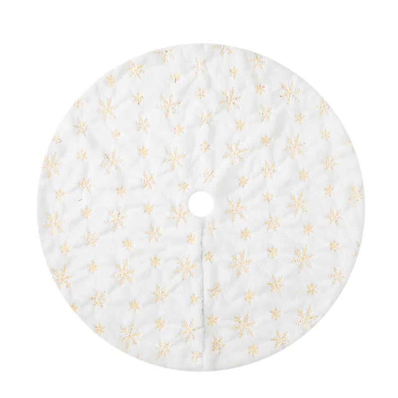 1 шт.-78 см Юбка для рождественской елки Ковер из искусственного меха Золотая снежинка Белый плюшевый коврик Для дома Рождественская елка Новогодний декор Фартук Украшение