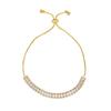 Adjustable Pull-String Zircon Bracelet Women 18K Gold Plated Copper With Multicolor Cubic Zirconia Geometric Design
