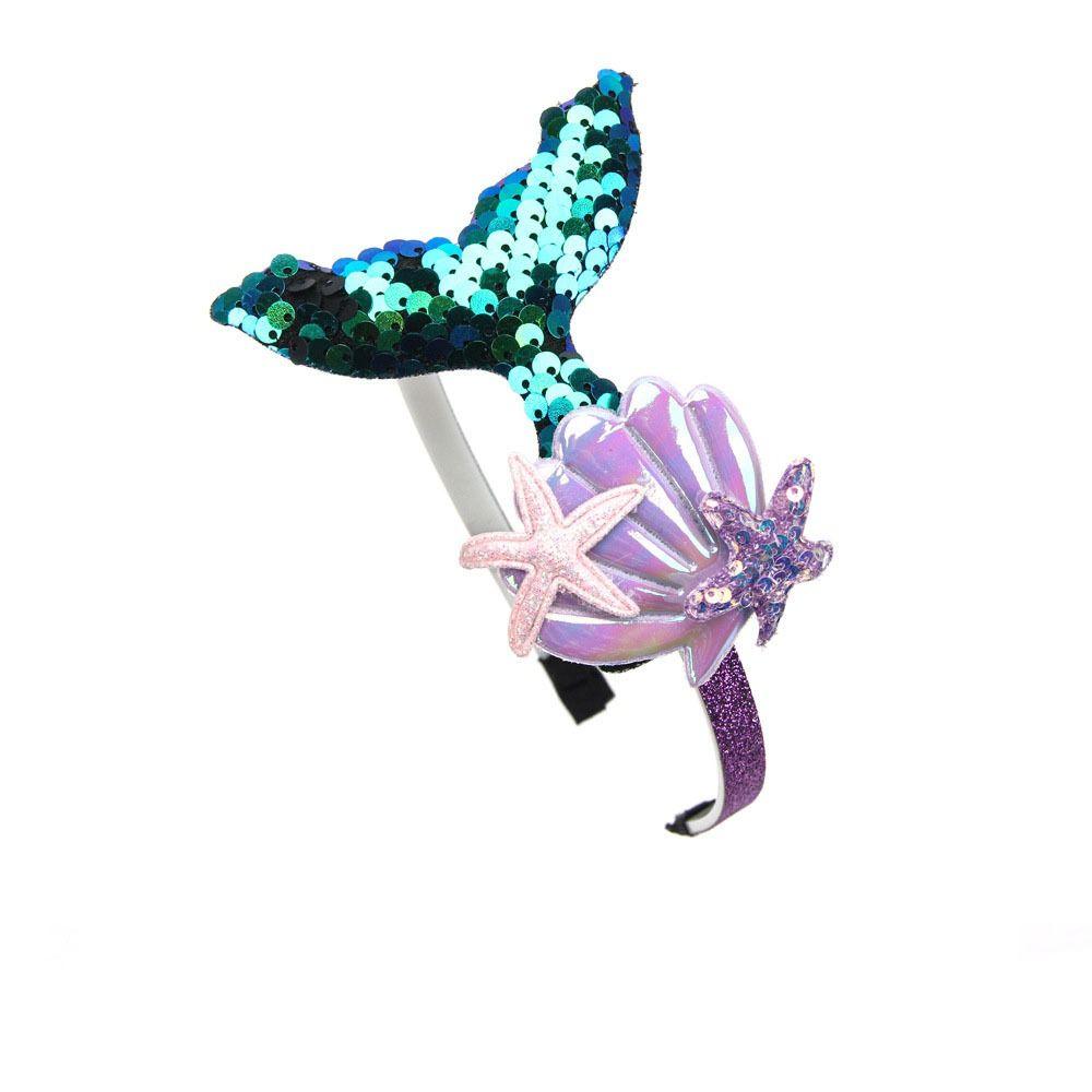 Sweet Mermaid Hair Bands Princess Girls Headwear Glitter Sequin Shells Headband