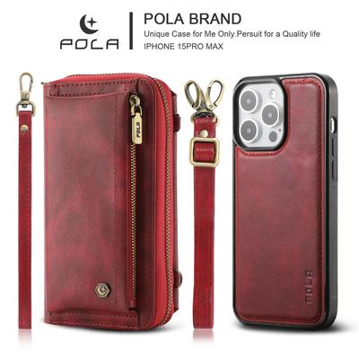 Магнитный съемный кошелек-кроссбоди кожаный чехол для iPhone 16 15 14 Plus 13 12 11 Pro Max XR XS 7 8 Plus обложка с держателем для карт