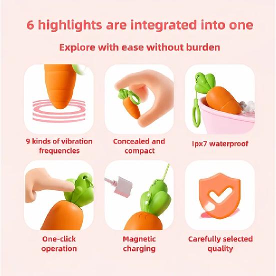 1pc Cute Carrot Clit Nipple Vibrato Vibrator Women Clitoris G-Spot Stimulation Masturbation Vagina Dildo Sex Toys Adult Female