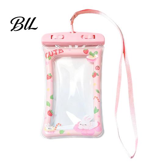 Adjustable Lanyard Phone Pouch Cute Waterproof with Floating Airbag And Lanyard, Clear PVC Cellphone Dry Bag for Swimming Beach Protective Pool,