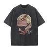 Рэпер Крис Браун Breezy Большое Лицо Графический Винтажный Стиранный Футболка Мужская Женская Харадзюку Круглый Вырез Хлопок Повседневная Короткий Рукав Футболка