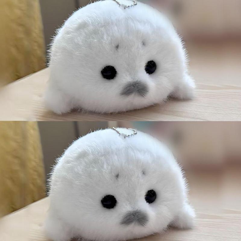 Kawaii Plush Seal Doll Cute Pet Hanging Toy Realtic Cartoon Animal Pendant Soft PP Cotton Filled Fabric Art Toy for Adult Kids