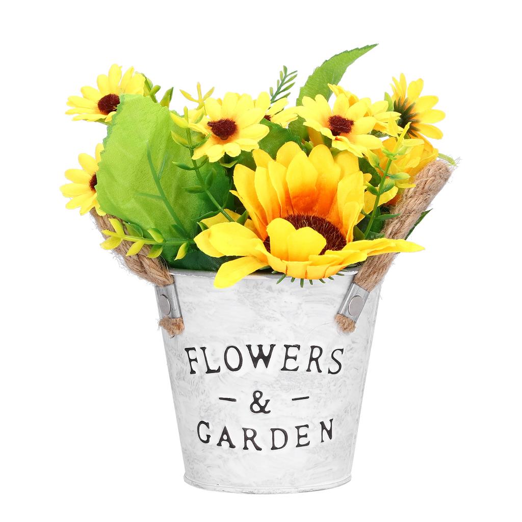 Simulation Sunflower Potted Plant High Simulation Dining Table Bonsai Fake Flower Yellow for Home Decoration