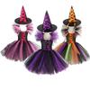 Tutu Dress Witch Costume Set for Kids with Hat and Broom - Halloween and Cosplay Outfit