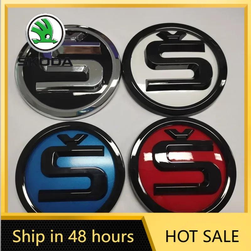 QHCE9 For Skoda For SKODA Front and Rear Car Emblem Logo Sticker 80MM 90MM 100MM