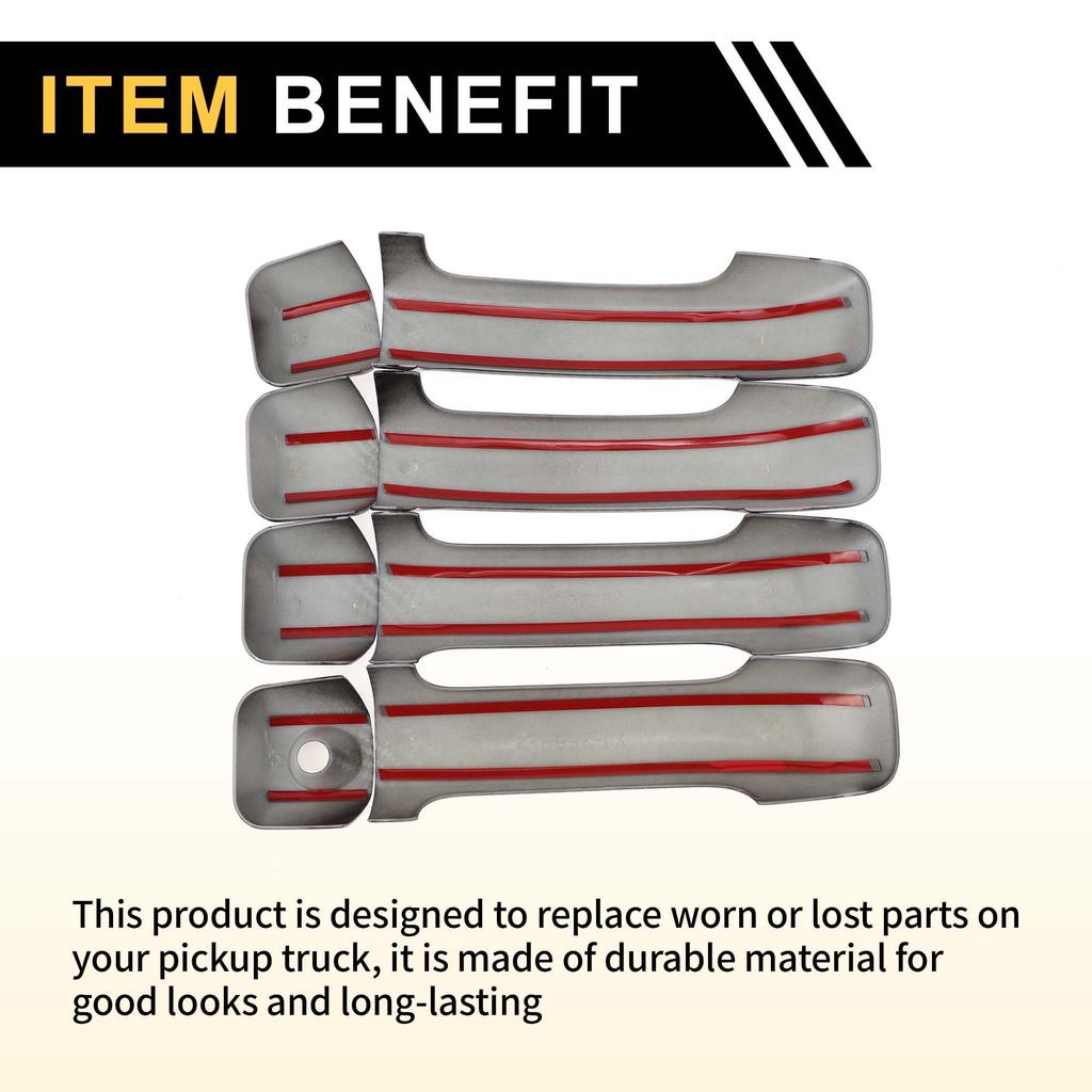 REPAIROCK Exterior Door Handle Covers for Toyota Tundra Car Door Handle Protectors with ABS Carbon Fiber Black 4-Piece 2007-2020, Pattern,