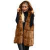 VAYLA Women Parkas Hooked Sleeveless Turndown Collar Coat Cardigan Covered Button Pockets Round Neck Solid Color Loose Casual Coat 5XL