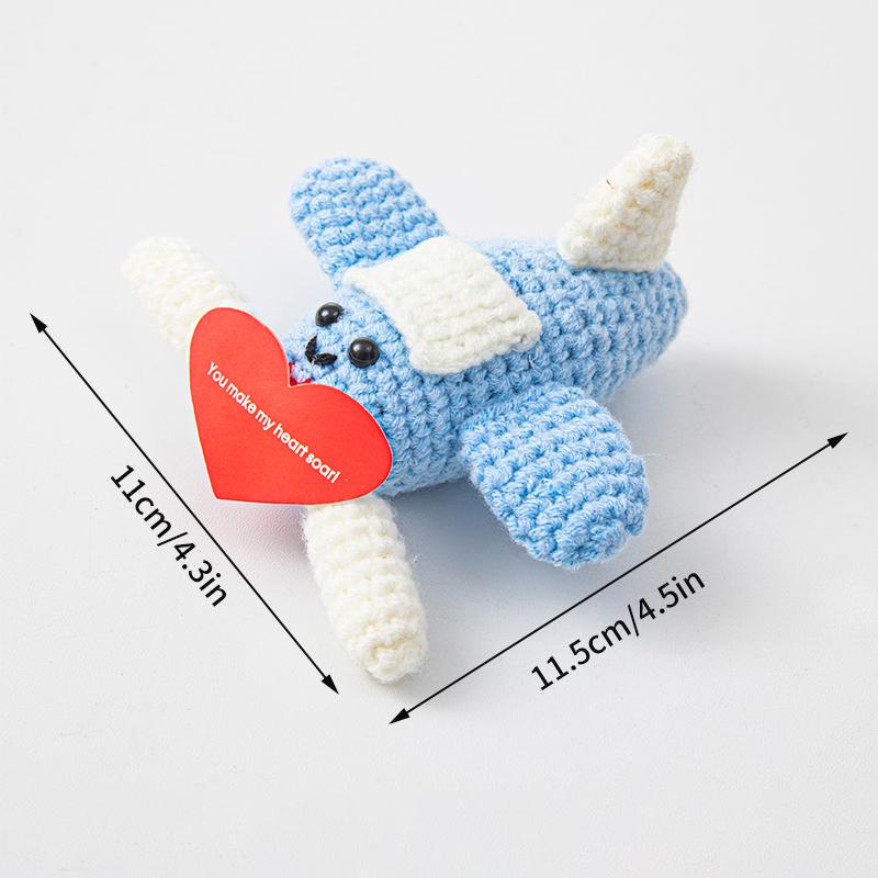 Crochet Positive Energy Dolls Mini Pocket Hug Handmade Plush Knitted Doll Hand-woven Gifts Crochet Animals Desktop Decoration 
