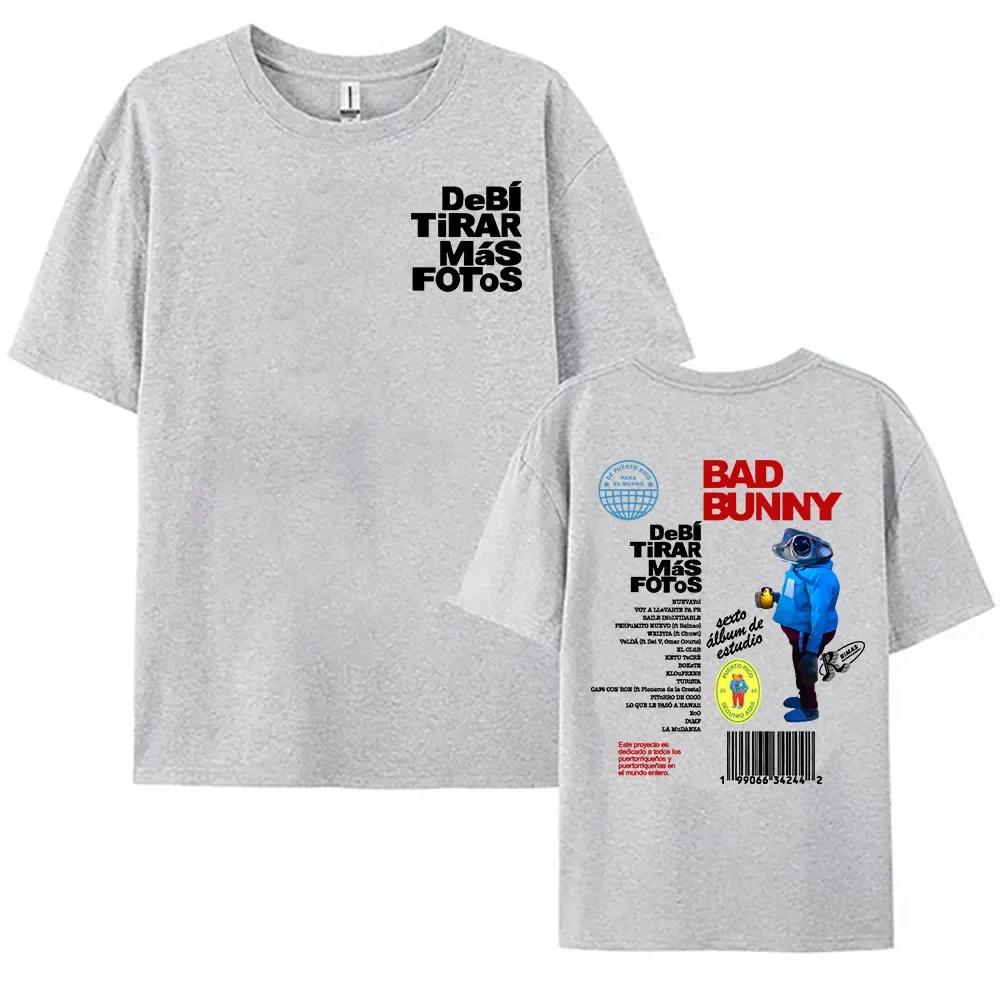 Wounisex Tees Debí Tirar MáS Fotos Album 2025 Tshirt Bad Bunny Singer Printing Tshirts Cottonshort Sleeve Round Neck Teeshirt