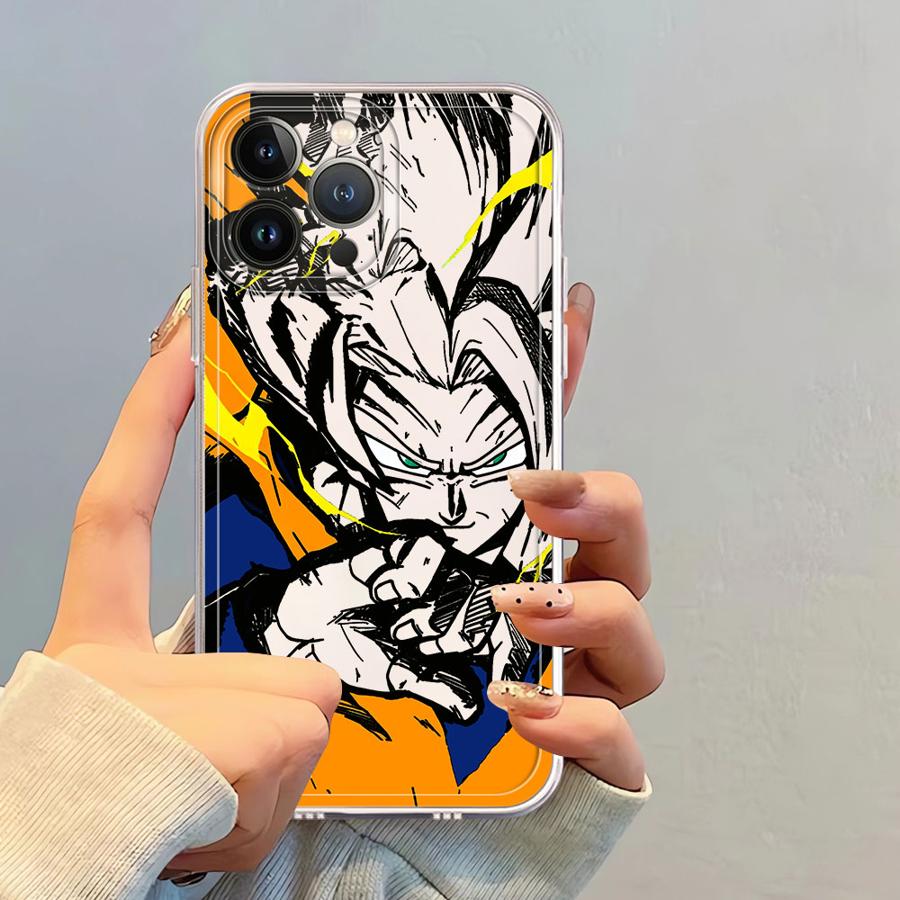 Чехол для iPhone 17 Pro Max 15 7 8 11 16 14 Plus Air 12 Mini 13 Pro XS Max XR Мягкий чехол для телефона Драконий шар Сон Гоку Веджета