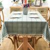 Lace Edges Christmas Decorative Table Cloth Waterproof Lattice Tablecloth Fabric Home Kitchen Rectangular Plaid Tablecover
