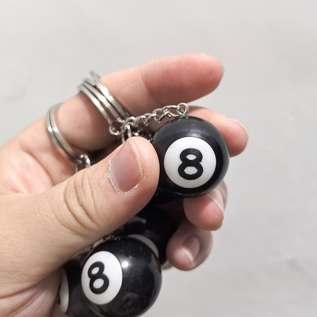 Fashion Creative Billiard Pool Keychain Table Ball Key Ring Lucky Black No.8 Key Chain 25mm Resin Ball Jewelry Gifts