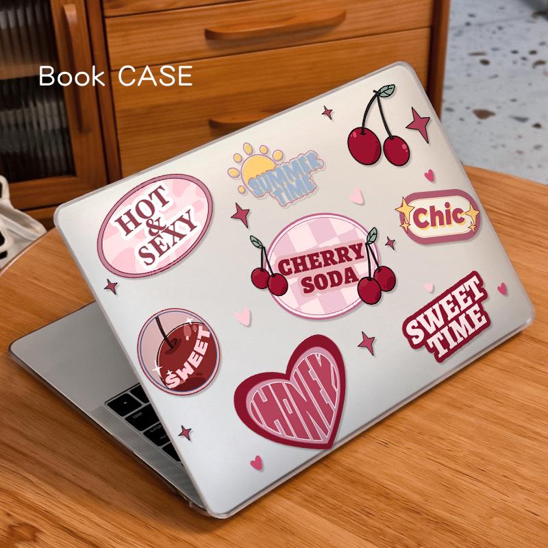 Защитный чехол для MacBook Air M4 Cherry, прозрачный, матовый акрил, с наклейкой для руки