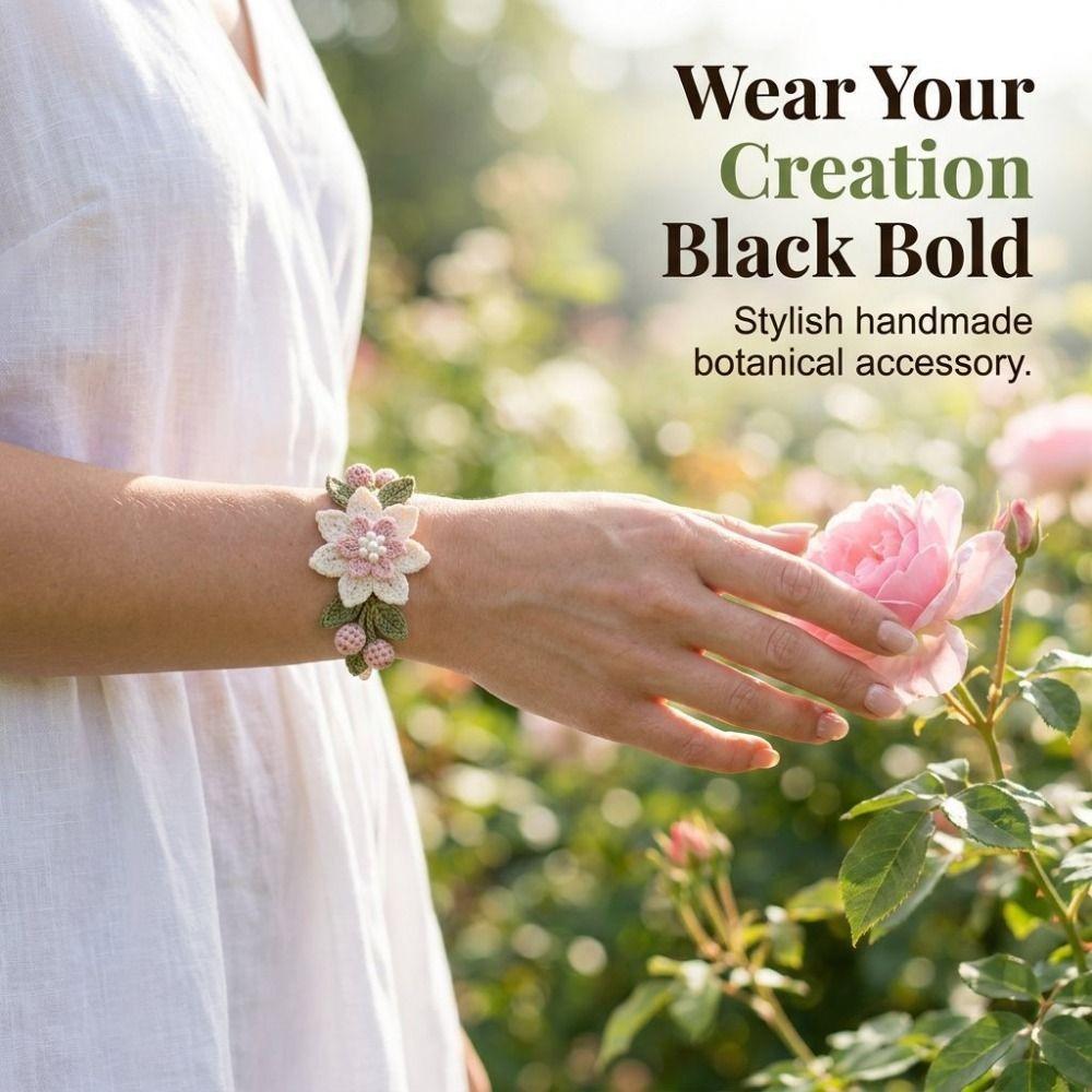 Forest Floral DIY Bracelet Making Kit DIY Nature-Inspired Crochet Bracelet Kit Daily Wear