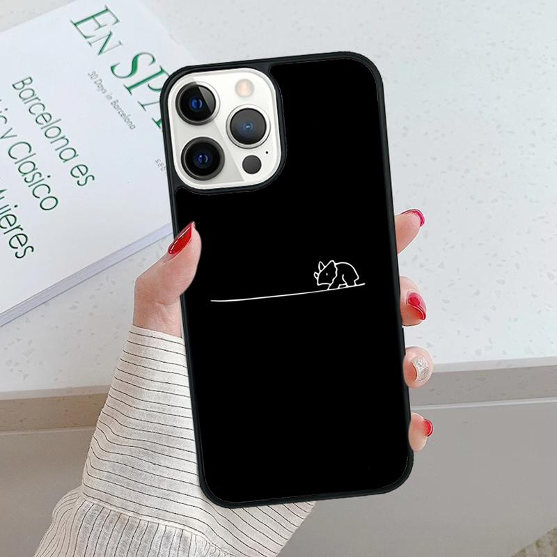 Чехол для телефона Животное Носорог Для iPhone 17 Air 15 16 16e 14 13 Pro Max Coque 12 11 Pro Max Для Apple PLUS fundas