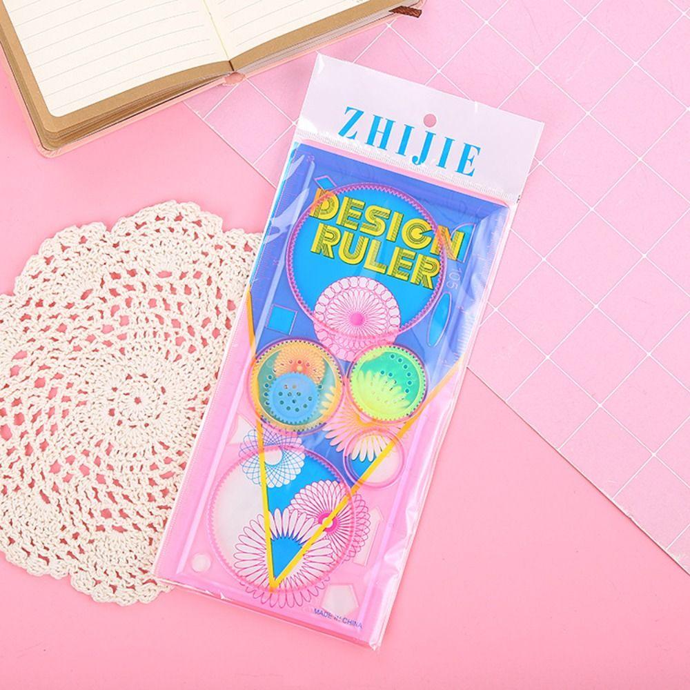 1 pc Spirograph Metric Ruler Multifunctional School Supplies Cartoon Measuring Too Student