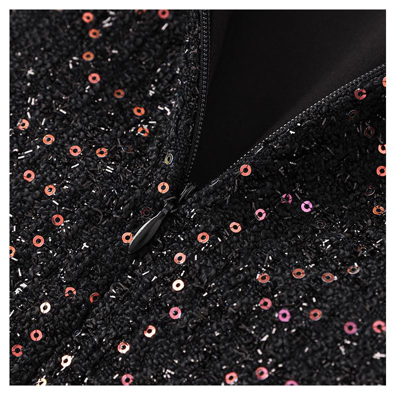 Winter Celebrity Sequin Tweed Dress for Women