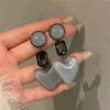 Серьги-гвоздики из смолы в виде кристального сердца, крупные серьги-гвоздики, серьги с кристальными подвесками, свадебный случай