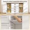 Kitchen Cupboard Vintage Style with 4 Drawers and 2 Cabinets with Adjustable Shelves, 147x40x87, White Wood