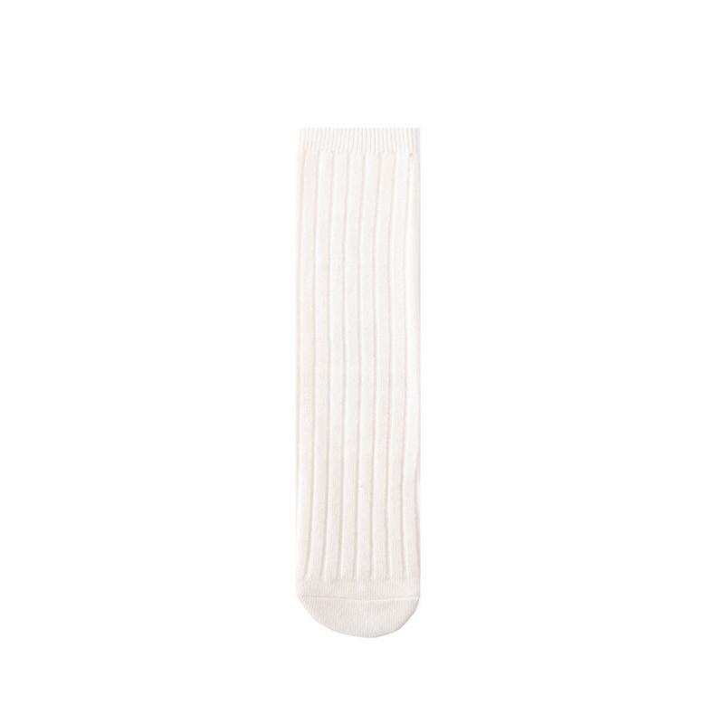Soft Cotton Ribbed Knee High Socks for Baby Toddler Kids Breathable Solid Long Leg Warmers for Newborn Boys and Girls