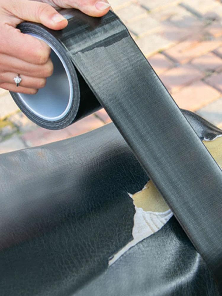 Лента на тканевой основе, высоковязкая, многофункциональная, для подушек сидений, диванов, стульев, черная, водонепроницаемая лента для ремонта кожи