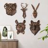 Vintage Animal Head Wall Decoration Home Office Living Room Wall Art Resin Bear Fox Mouse Deer Rabbit Figurine Statue Sculpture Wall Ornament