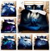 3D Wolf Series Bedding Set Animal Down Duvet and Pillowcase 2/3 Pieces AU180 * 210 Oversized Soft Home Decor