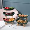 Fruit Tray Basket Wooden Frame Stand Multi-layer Candy Snack Plate Fruit Shelf Table Decoration