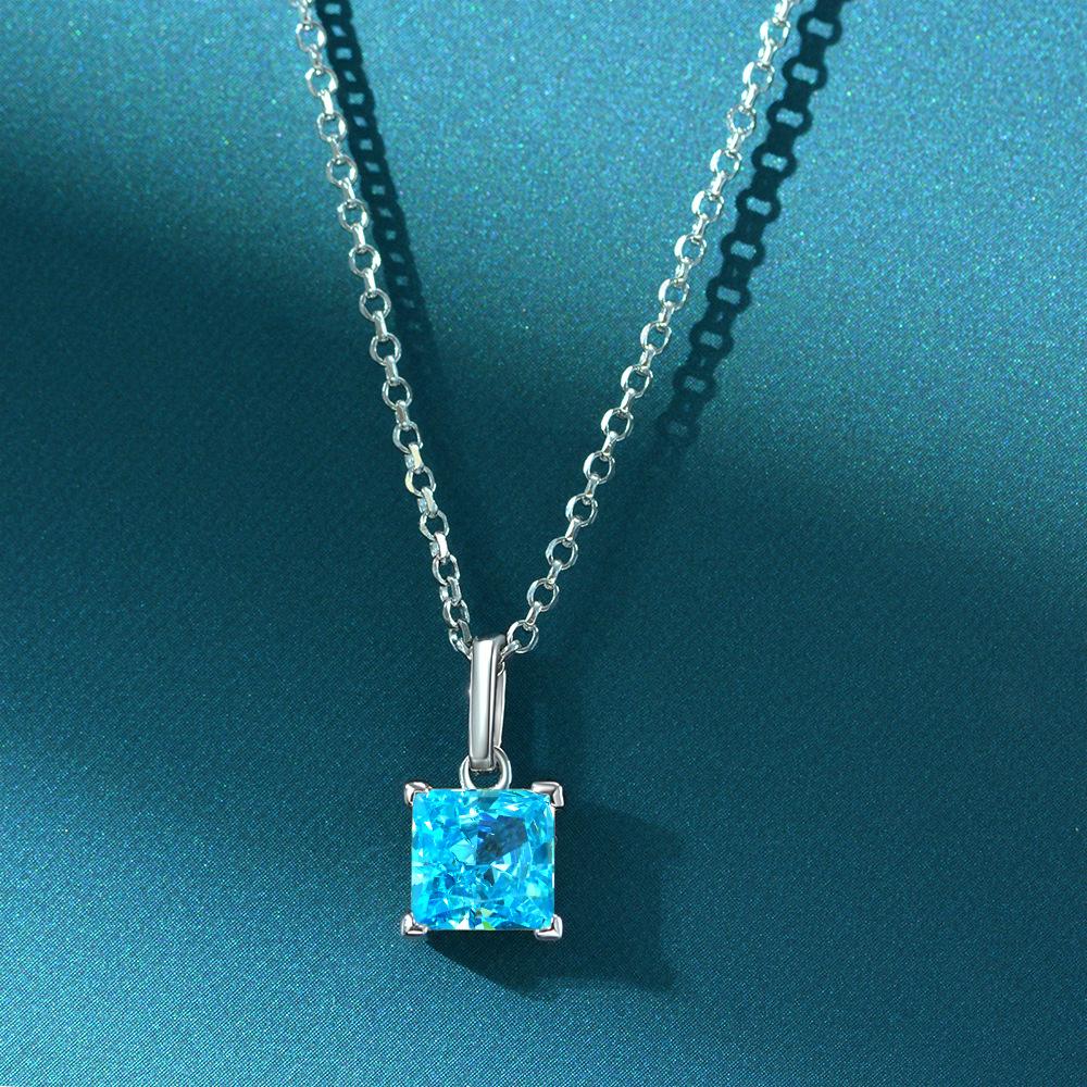 Gica Gema Подвески с высокоуглеродистыми бриллиантами, ожерелья, стерлинговое серебро 925 пробы, 1 карат, цвет драгоценного камня, романтические ювелирные изделия, подарки для свадебной вечеринки, новая тенденция