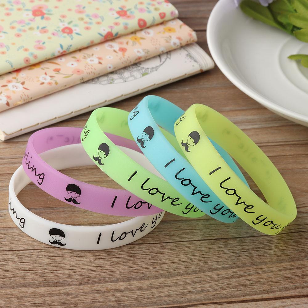 Unisex Glow In The Dark Jewelry Silica Gel Silicone Bracelet Luminous Wristband Rubber Bangle