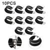 10pcs Stainless Steel Rubber Lined P Hose Pipe Clamps Cable Mounting Clips Wire