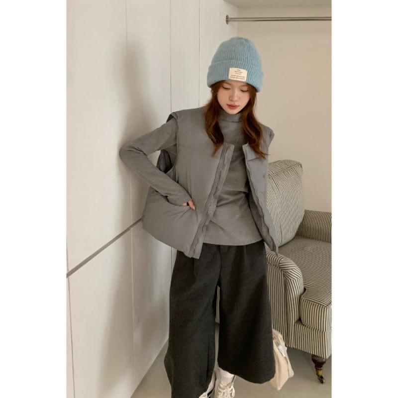 Womens Oversized Puffer Vest Winter Cotton-Blend Sleeveless Jacket Casual Loose Fit Short Coat