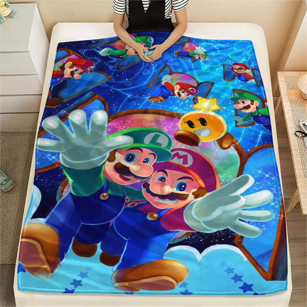 Mario Cozy Household Printed Blanket, Flannel Blanket Adapt to Bed, Sofa, Bedroom, Travel and Picnic Use.-TING
