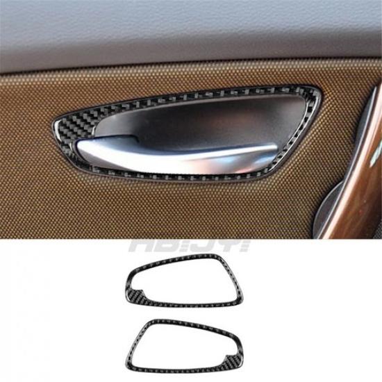 Carbon Fiber Interior Door Handle Cover Trim For BMW 1 Series E82 E88 2008-2013