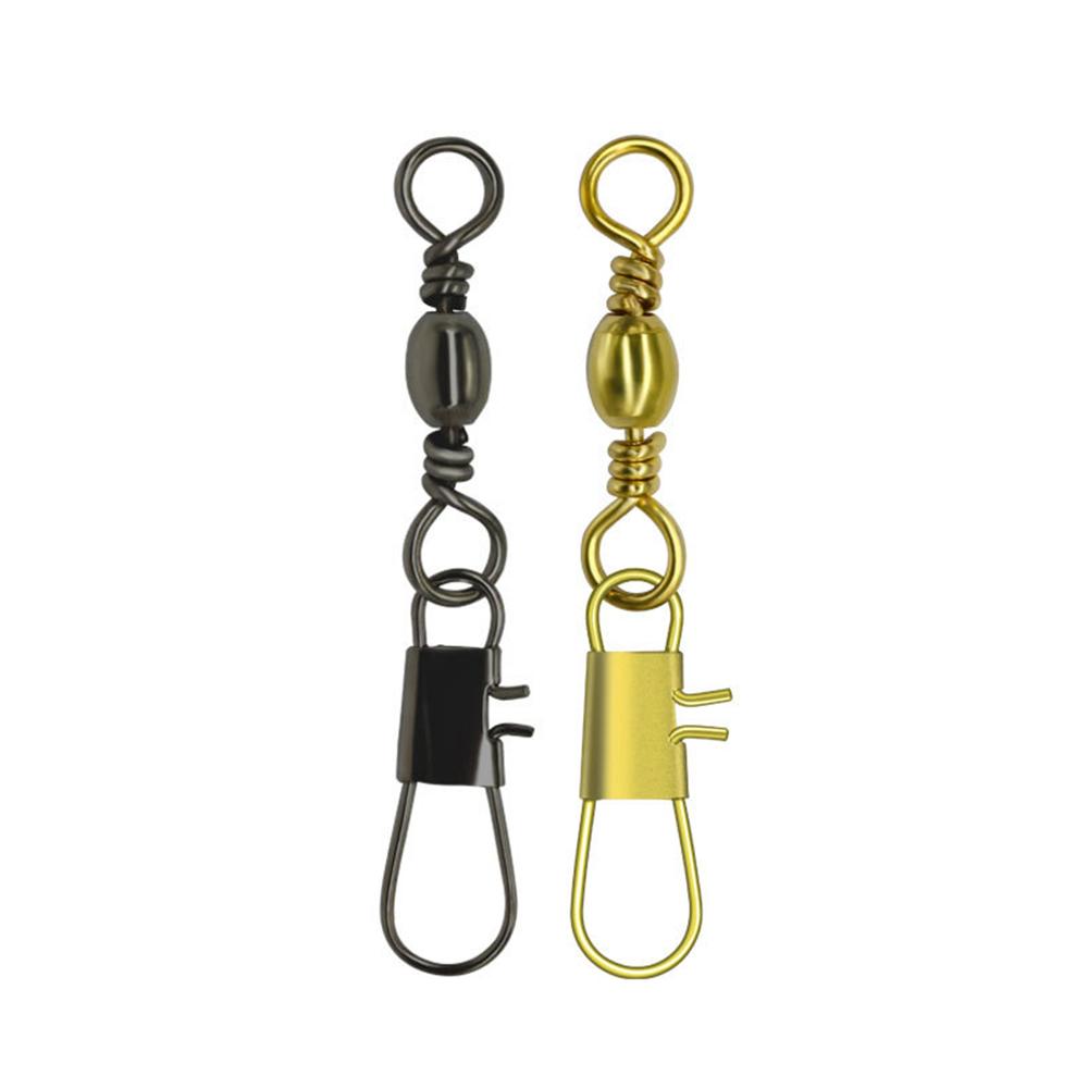 50/20/10pcs 17 Sizes Alloy Copper Barrel Crane Swivel with Solid Ring Interlock Snap Saltwater Fising Rigs Connector Accessories