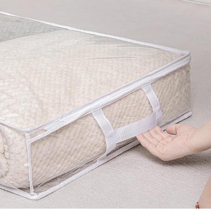 Ящик для хранения на кровати, прозрачный плоский ящик для одежды, отделка одеяла, складной ящик для хранения, ящик для хранения под кроватью