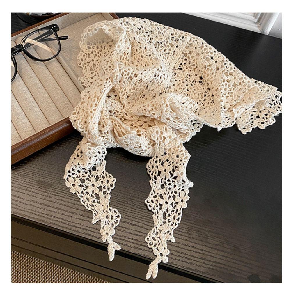Trendy Lace Trim Fart Curtain Hollowed-out Slim Fit Triangular Headscarf Pretty Y2K Apron Wrap Skirt Summer