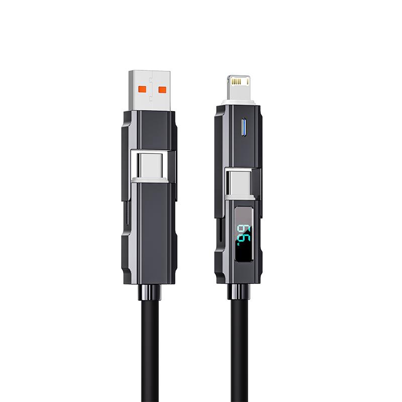 Кабель для мобильного телефона 5A 4-в-1 66 Вт PD Быстрая зарядка USB-C на Type-C на iOS Подходит для iPhone iPad Huawei Xiaomi Samsung Redmi