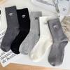 Women's Spring and Autumn New Embroidered Bowknot Mid-tube Socks Combed Cotton Women's Socks
