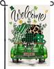 St Patrick's Day Truck Garden Ags for Outside, Spring Lucky Clovers Welcome Garden Ags 12x18 Double Sided, Rustic Sh Bob EEZ