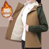 2024 Women's Fleece-Lined Cotton Coat: Autumn/Winter Windbreaker for Middle-Aged Moms, Plus Size