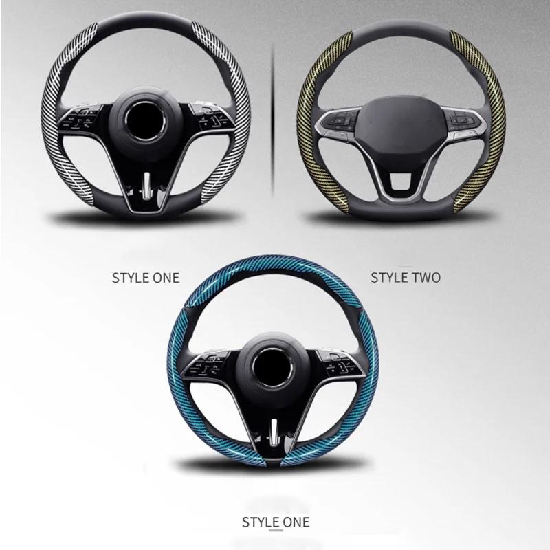 New 2026 Car Sticker Ford New 2025 Hot New Carbon fiber Car Steering Wheel Cover Non-slip Protector Sleeves For Mustang Ford Fie