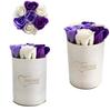 Flowerbox inspiruj - białe pudełko z różami mydlanymi - nr 7 mix fioletowy