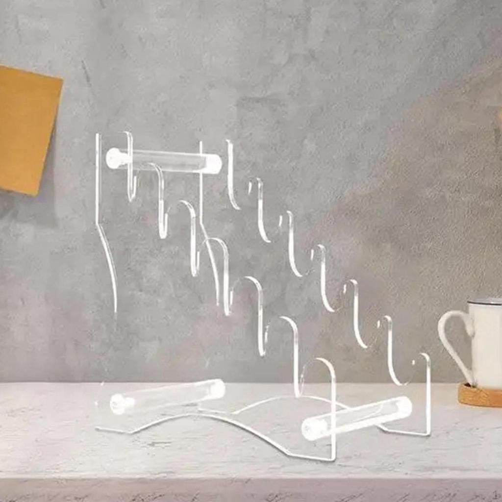 Acrylic Knife Holder Storage Rack Clear 21.3x13x22cm Bracket Shelf with 6 Layers for Retail Store